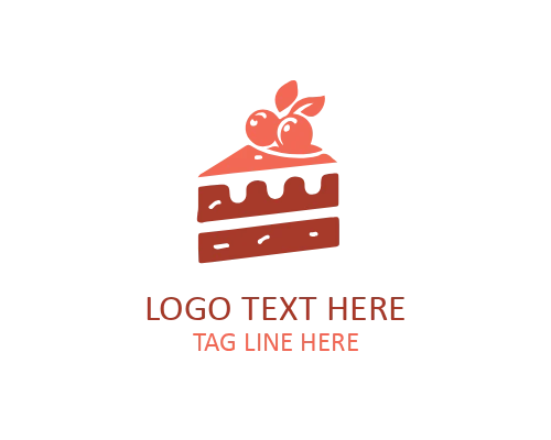 Simple Cake Slice Outline Logo
