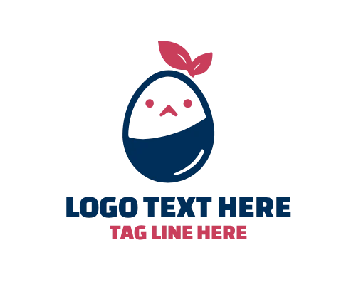 Simple Cute Egg Icon Logo