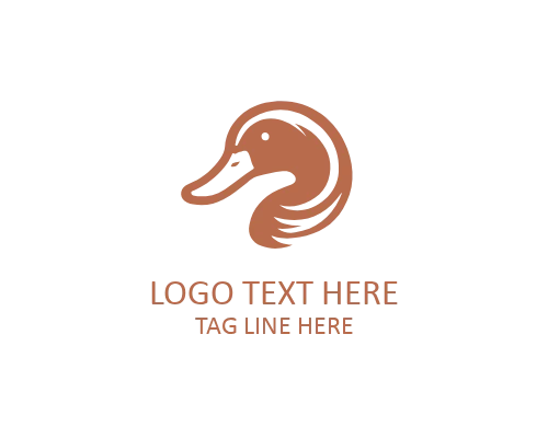 Simple Flat Duck Logo