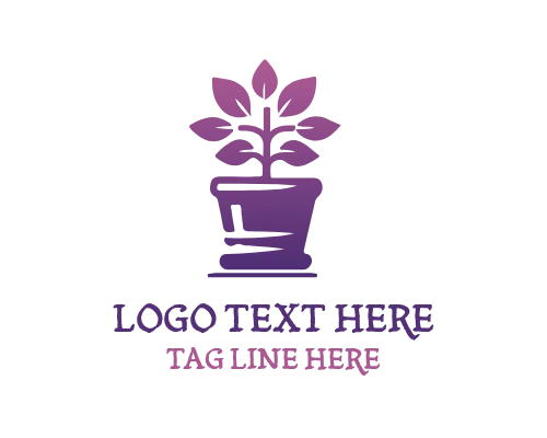 Simple Garden Plant Pot Logo