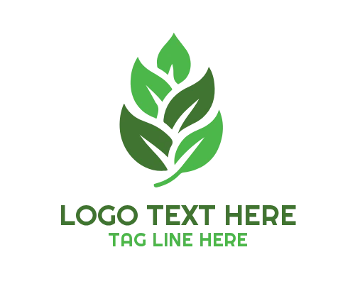 Simple Green Leaf Emblem Logo