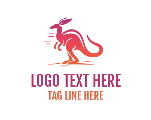 Simple Kangaroo Badge Logo
