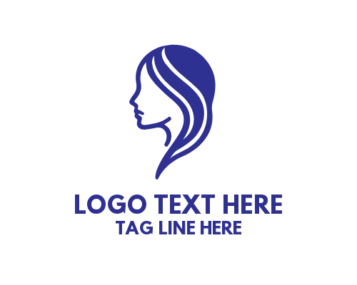 Simple Lady Line Face Logo