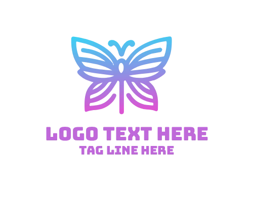 Simple Line Butterfly Logo