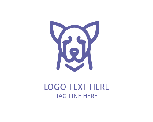 Simple Linear Dog Icon Logo