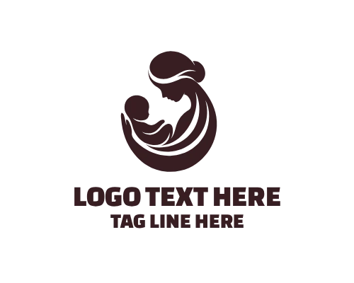 Simple Mom and Baby Logo
