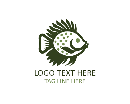 Simple Nautical Tropical Fish Flat Logo