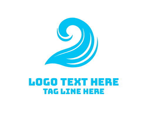 Simple Ocean Wave Icon Logo