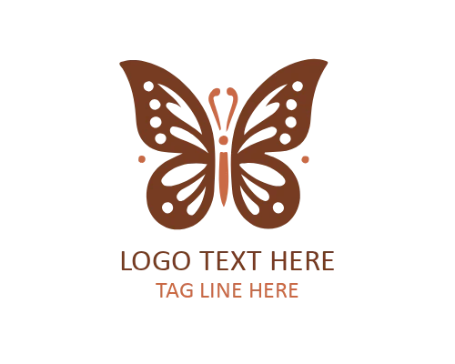 Simple Outline Butterfly Symbol