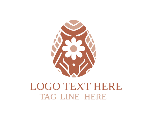 Simple Outline Easter Egg Logo Icon