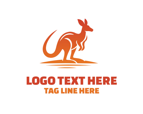 Simple Outline Kangaroo Logo