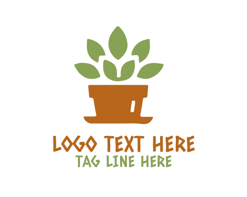 Simple Plant Pot Icon Logo