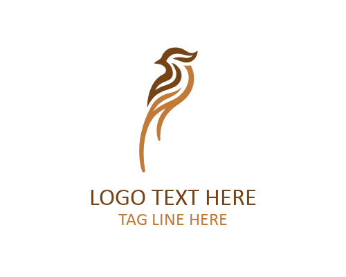 Simple Sky Bird Linear Logo