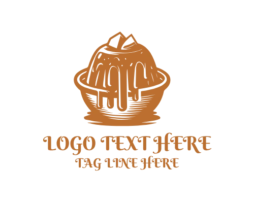 Single Chocolate Ice Cream Scoop Logo