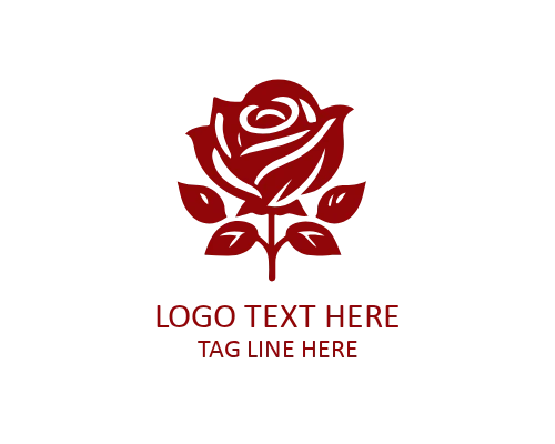 Single Line Art Rose Logo