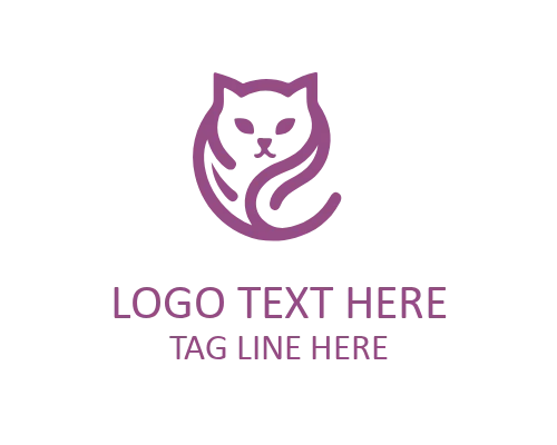 Single Line Linear Cat Logo for Minimal Pet Branding
