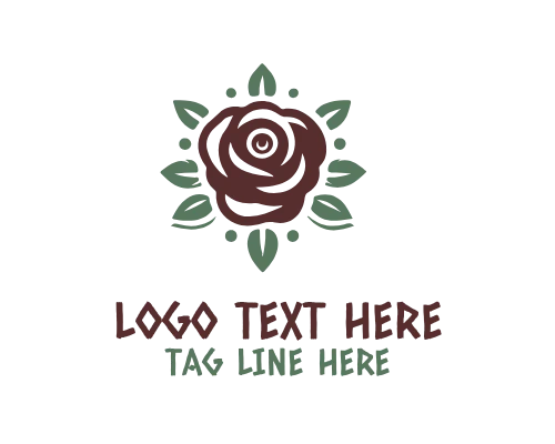 Single Rose Flower Logo
