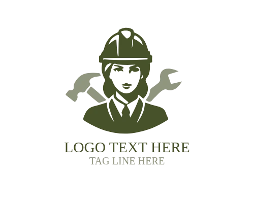 Site Worker Construction Labour Logo