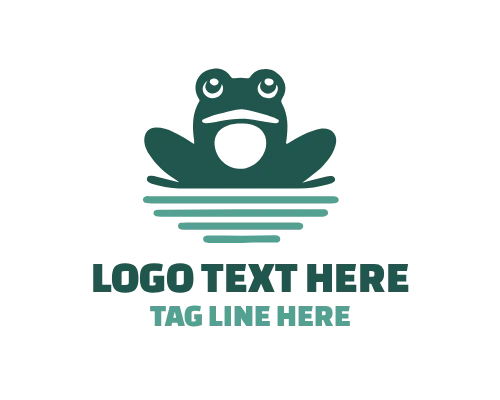  Sitting Frog Cartoon Logo