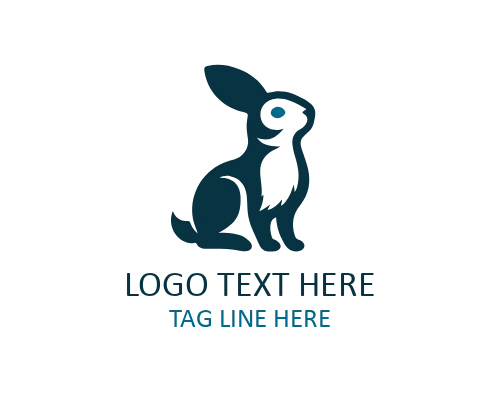 Sitting Rabbit Flat Logo for Pet, Farm, and Organic Brands