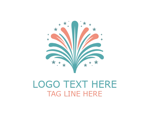 Sky Burst Fireworks Logo for Night Events and Celebration Branding