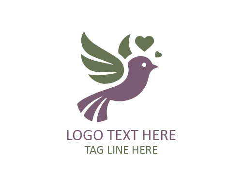 Sky Love Bird Flat Logo for Freedom and Romance Brands