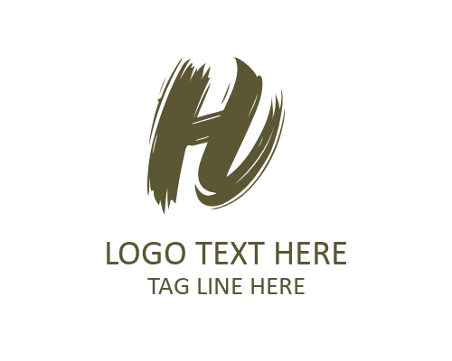Sleek Brush Letter H Logo for Professional Branding