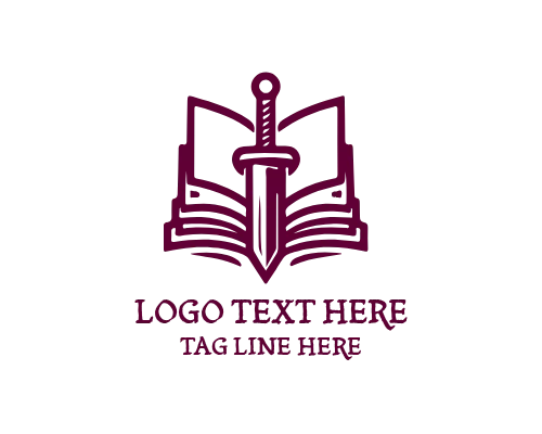 Sleek Sword Book Logo