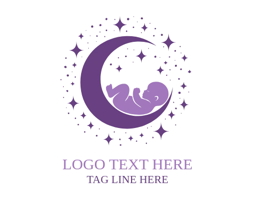  Sleeping Baby Moon Logo
