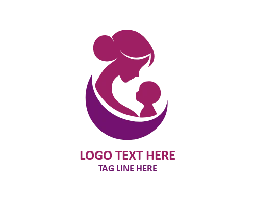 Sleeping Baby With Mom Logo