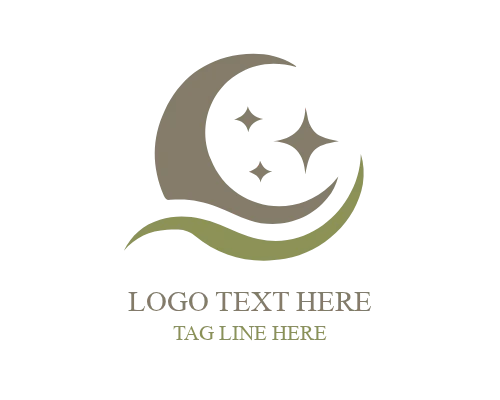 Sleeping Moon Logo for Kids and Night Brands