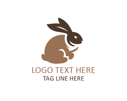 Sleeping Rabbit Flat Logo for Kids, Pet, and Organic Brands