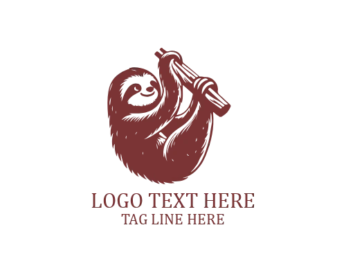  Sloth Forest Wildlife Logo