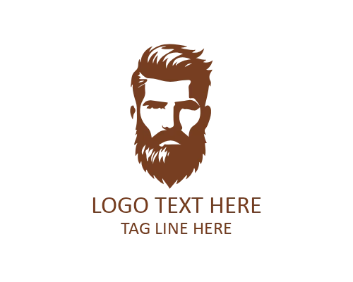 Smart Beard Guy Character Logo