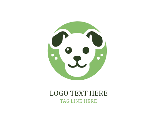 Smile Circle Cute Puppy Logo