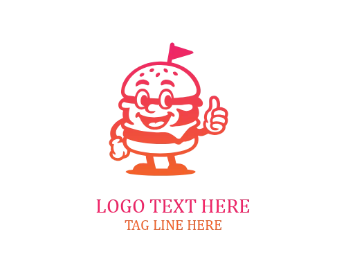 Smiling Burger Mascot Logo