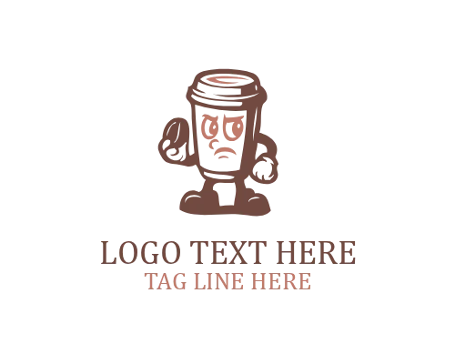 Smiling Coffee Mascot Logo
