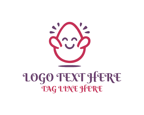 Smiling Cute Egg Logo