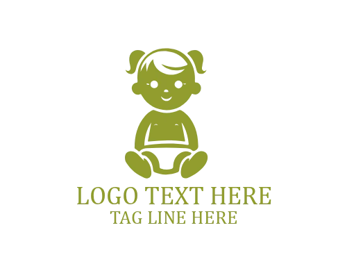 Smiling Doll Logo for Kids and Baby Branding