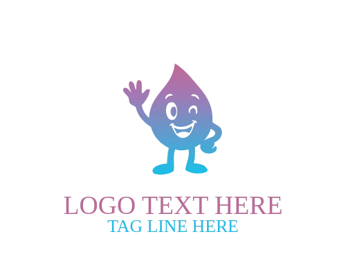 Smiling Drop Mascot Logo