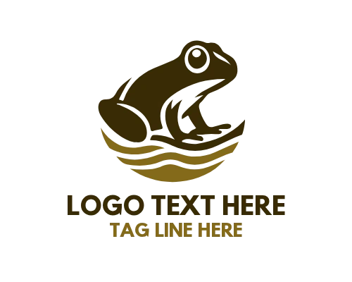 Smiling Frog Cartoon Logo