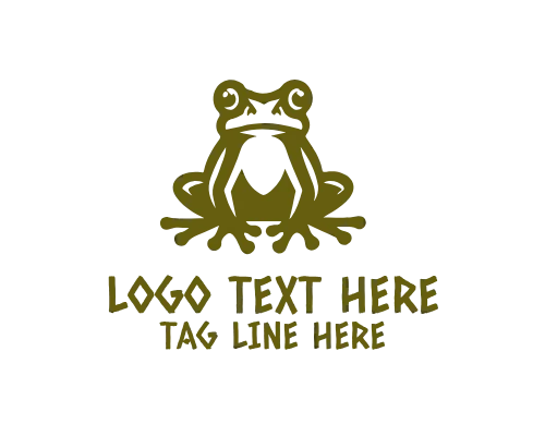 Smiling Frog Jumping  Logo