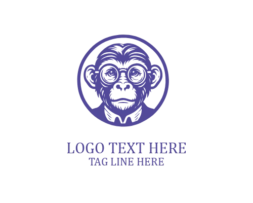  Smiling Line Monkey Logo