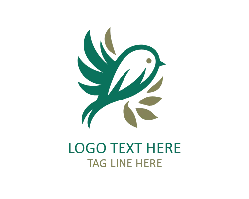 Smiling Love Bird Flat Logo for Friendly Romantic Brands