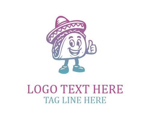 Smiling Mexican Food Mascot Logo