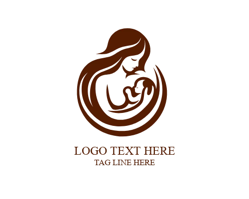 Smiling Mother Baby Logo