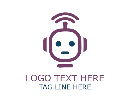 Smiling Robot Logo for Friendly AI Branding
