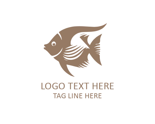 Smooth Curve Tropical Fish Flat Logo