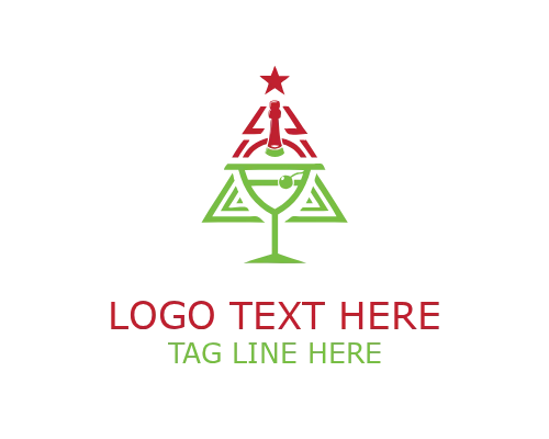 Snowy Path Christmas Logo for Winter Holiday and Festive Branding