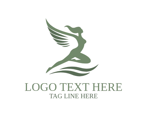 Soaring Flying Woman Logo Representing Freedom and Confidence